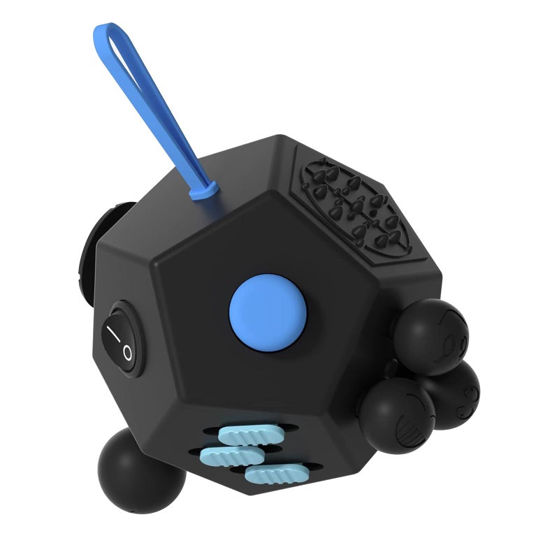 DODOMAGXANADU Fidget Dodecagon 12Side Fidget Toys Cube Relieves Stress and Anxiety Anti Depression Travel Toy Easter Basket Stuffers Gifts for Children and AdultsA5 Black - Image 2