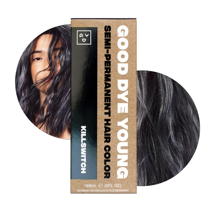 Good Dye Young Semi Permanent Hair Dye in Killswitch, Gray - UV Protective Temporary Hair Color, Conditioning, PPD free, Vegan, Cruelty-Free, Lasts 15-24+ Washes - Image 1