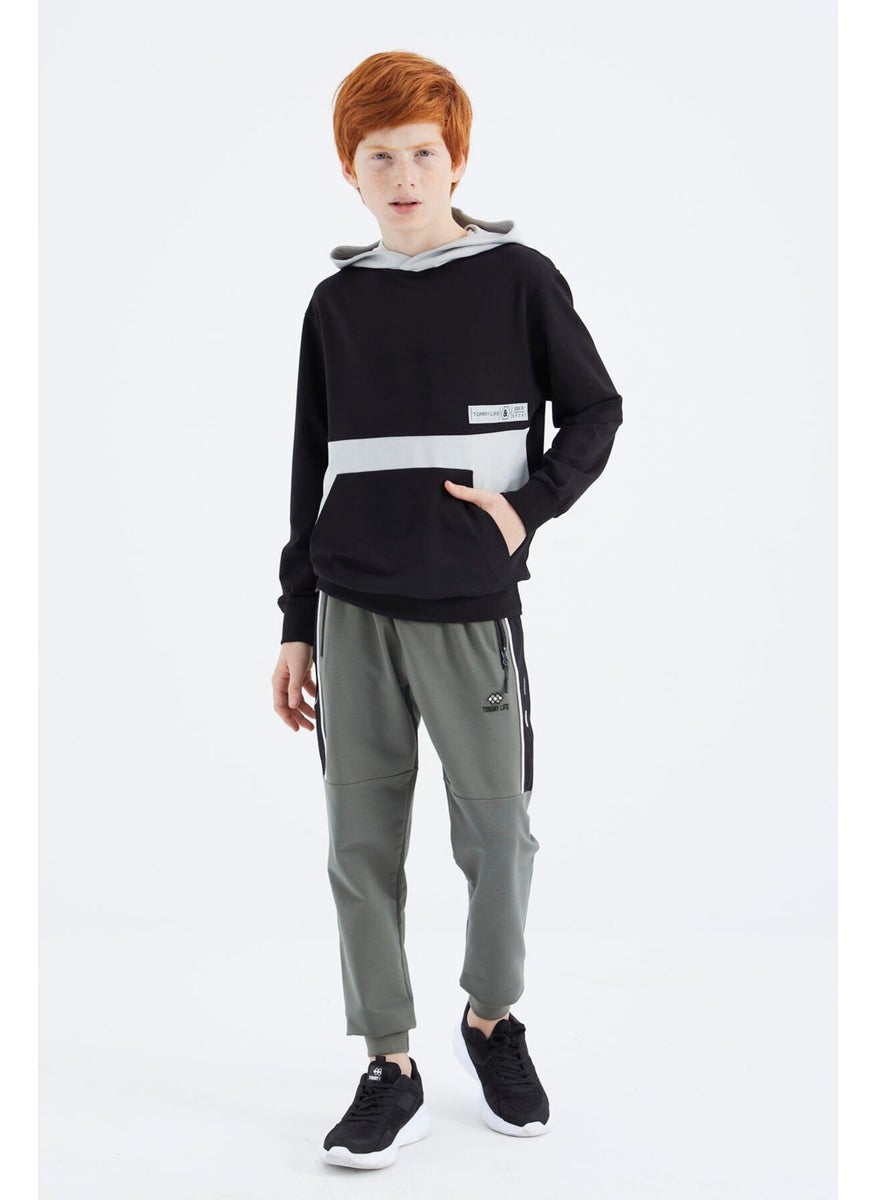 Tommy Life - Black Standard Pattern Boy Sweatshirt - 11179 - Image 1