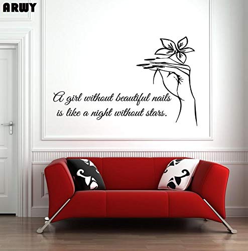 ARWY ARWY Salon Wall Stickers Nail Salon Decor Polish Manicure Pedicure Beauty Salon Wall Window Decal Sticker Art Quote 