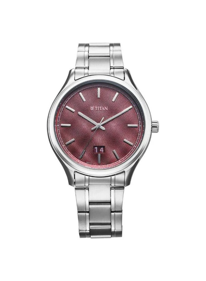 تيتان Men Analog Display Watch With Silver Stainless Steel Strap - 10033SM02