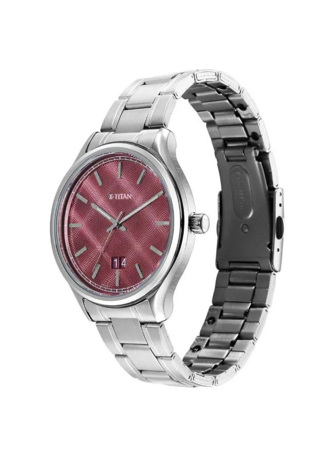 تيتان Men Analog Display Watch With Silver Stainless Steel Strap - 10033SM02