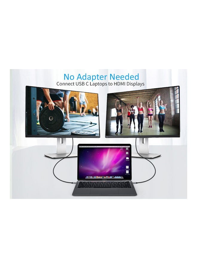 CHOETECH USB C to HDMI Cable 1.8m 4K Black - Image 3