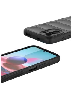 Generic Phone case cover Magic Shield TPU + Silicone Shockproof Phone Case For Redmi Note 10s/Note 10 4G (Black)  - Image 4