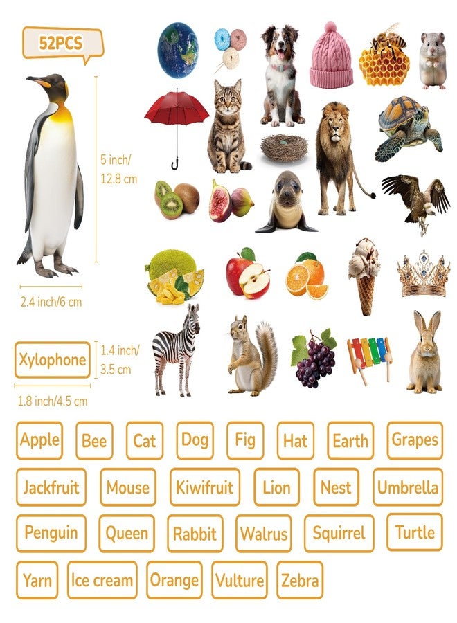 CHEFAN Felt Flannel Board Story Pieces, Precut Flannel Figures Graph Animals, Fruits, Object with Words Matching Games for Preschool Toddlers 52 Pcs - Image 4