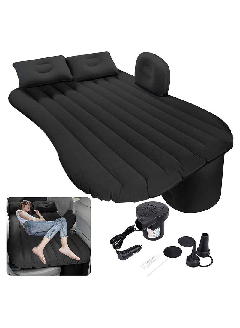 Arabest Car Air Mattress，Removable Black Backseat Air Bed with Air-Pump，Portable Car Travel Bed with Pillows  - Image 1