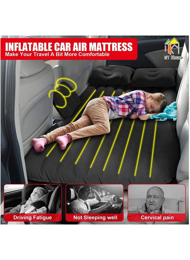 Arabest Car Air Mattress，Removable Black Backseat Air Bed with Air-Pump，Portable Car Travel Bed with Pillows  - Image 3