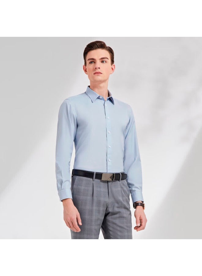 Youngor Men'S Shirt Four Seasons Youth Men'S Business Casual Long Sleeve Shirt Gldp16384Gqa Lake Blue 44 - Image 1
