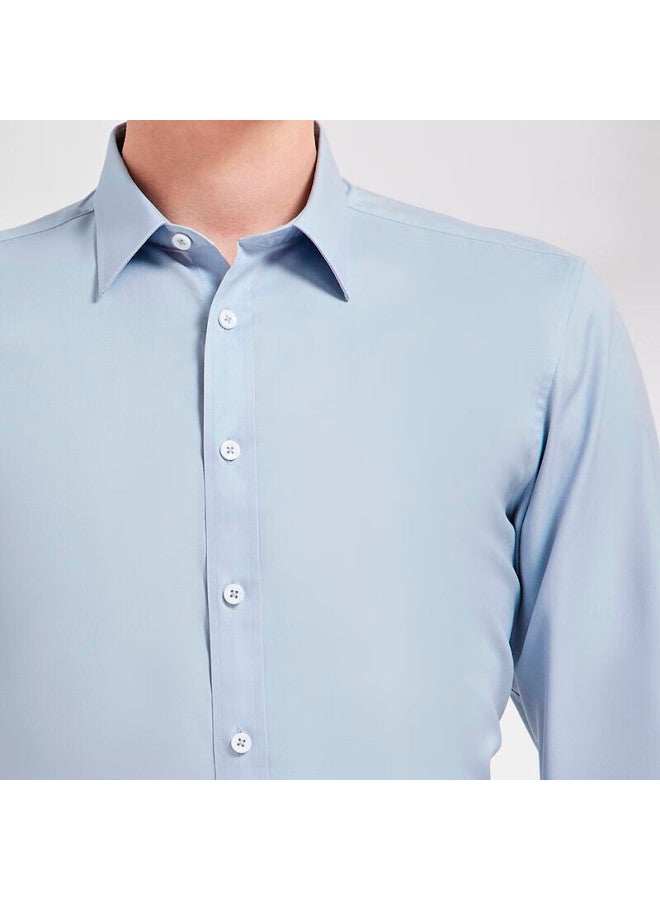 Youngor Men'S Shirt Four Seasons Youth Men'S Business Casual Long Sleeve Shirt Gldp16384Gqa Lake Blue 44 - Image 5