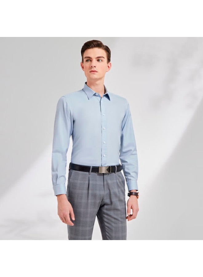 Youngor Men'S Shirt Four Seasons Youth Men'S Business Casual Long Sleeve Shirt Gldp16384Gqa Lake Blue 44 - Image 2
