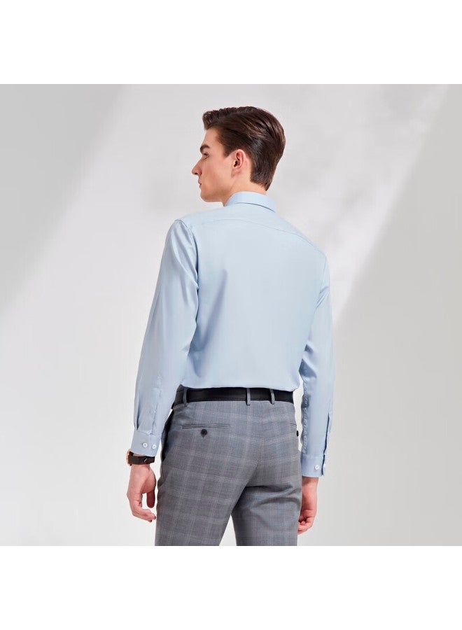 Youngor Men'S Shirt Four Seasons Youth Men'S Business Casual Long Sleeve Shirt Gldp16384Gqa Lake Blue 44 - Image 3