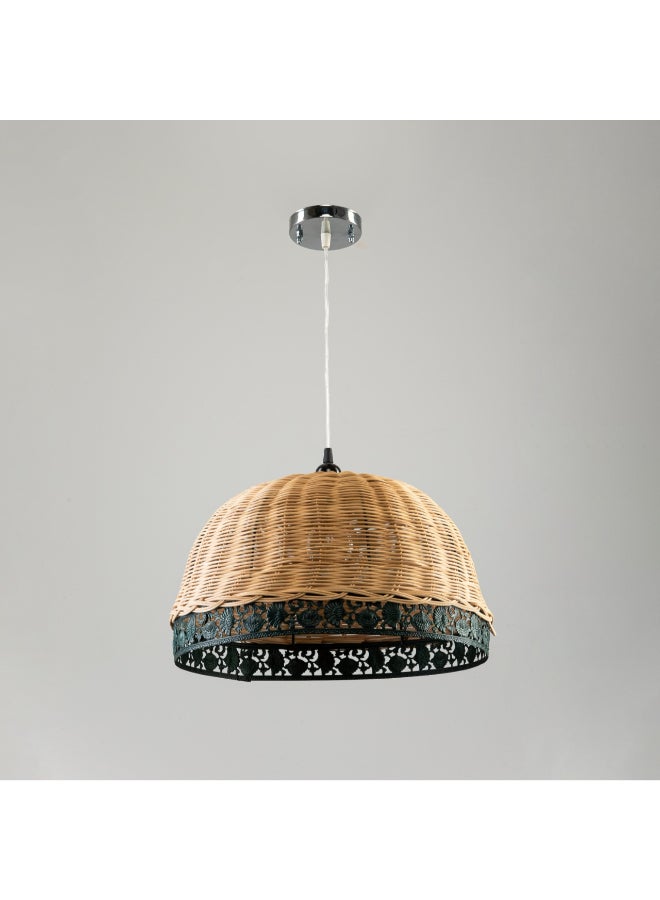 تبس هوم لمب إضاءة السقف بنمط بوهو من الخيزران باللون البيج 30x25 سم