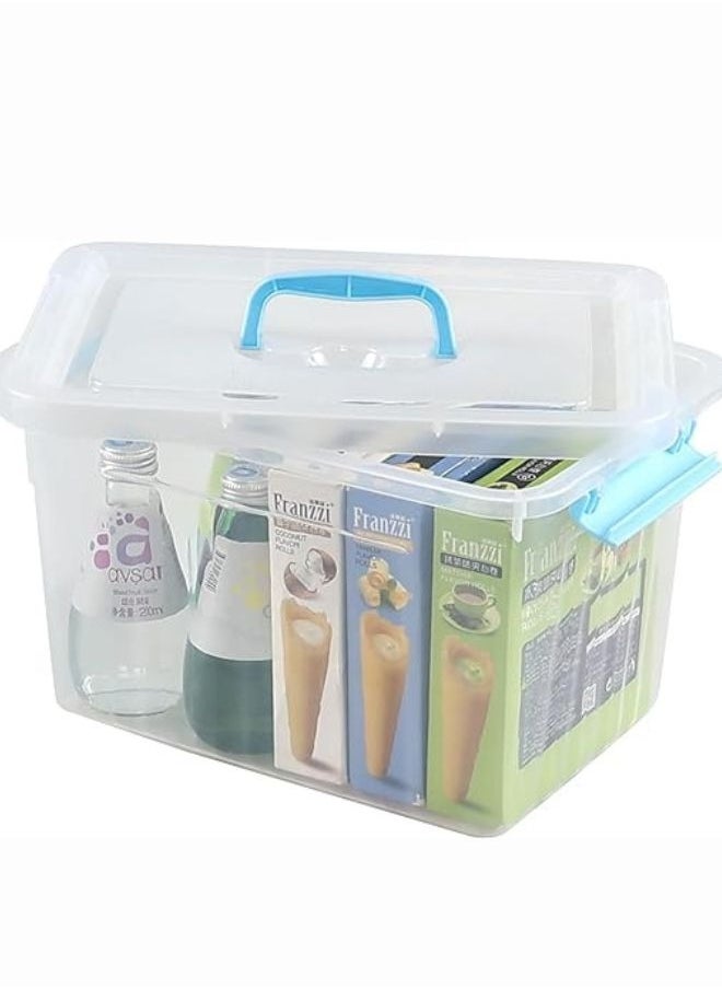 A TO Z Multipurpose Transparent Lockable Lid Storage Box: Organize, Protect, Save Space & Declutter, Spacious & Stackable for Home & Office, Modern Storage Solution,15 Ltr,(33x23x19) cm  - Image 1
