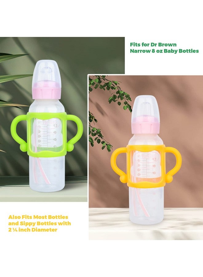 DOSTK 4Pack Bottle Handles for Dr Brown Narrow Baby Bottles, Baby Bottle Holder with Easy Grip Handles to Hold Their Own Bottle, Silicone Hands Free Bottle Feeder, - Image 2
