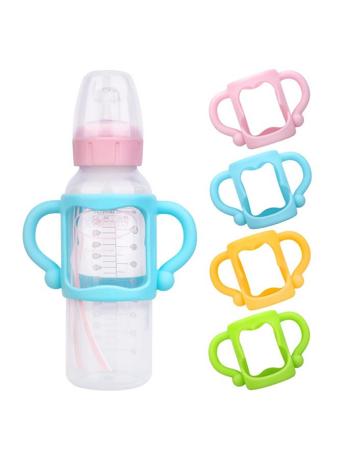 DOSTK 4Pack Bottle Handles for Dr Brown Narrow Baby Bottles, Baby Bottle Holder with Easy Grip Handles to Hold Their Own Bottle, Silicone Hands Free Bottle Feeder, - Image 1