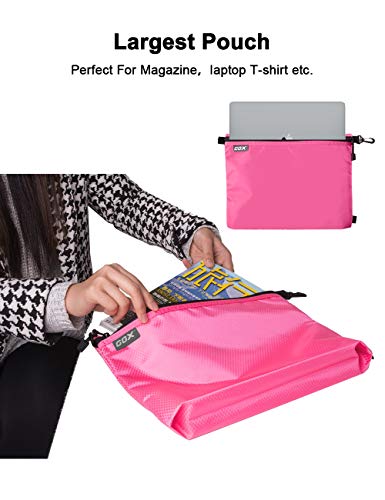 GOX 3 Pack Travel Toiletry Bag for Men Carry On Packing Organizer Zipper Pouch Portable Cosmetic Pouch Accessory Document Electronics (Pink) - Image 2