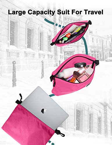 GOX 3 Pack Travel Toiletry Bag for Men Carry On Packing Organizer Zipper Pouch Portable Cosmetic Pouch Accessory Document Electronics (Pink) - Image 5