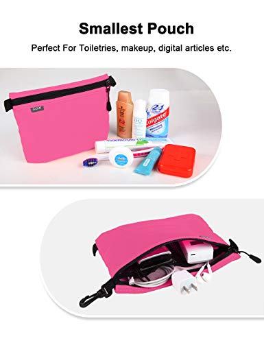 GOX 3 Pack Travel Toiletry Bag for Men Carry On Packing Organizer Zipper Pouch Portable Cosmetic Pouch Accessory Document Electronics (Pink) - Image 4