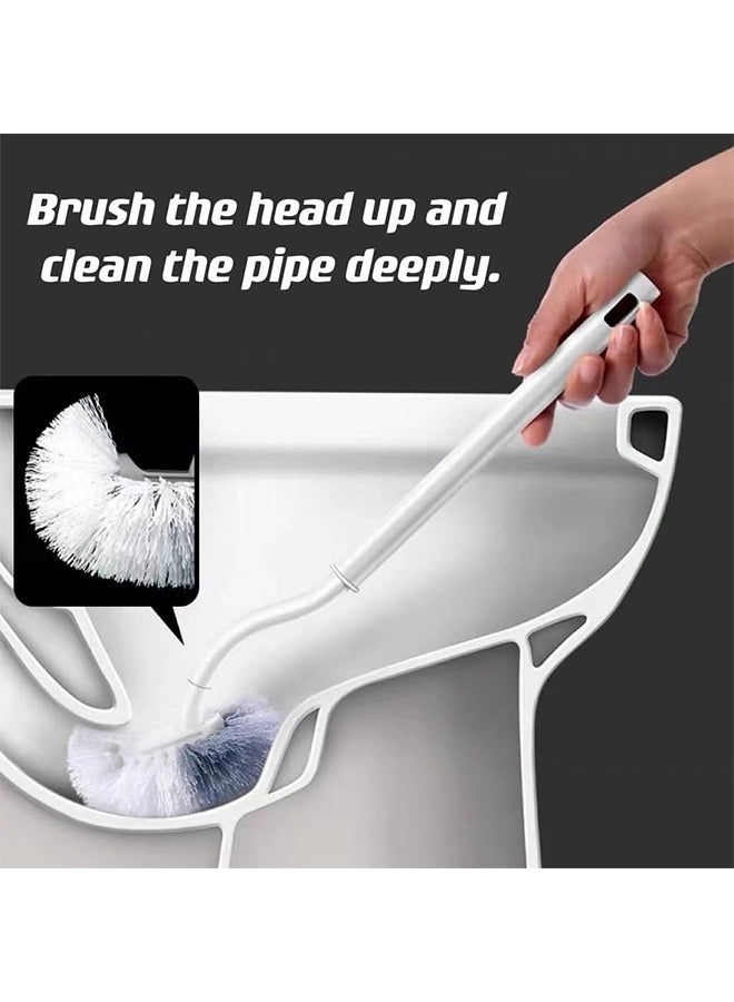 Bukela Toilet brush and suit with ventilation frame, 1 S-shaped toilet brush, 1 silicone brush head, and 1 brush for cleaning dead corners - Image 3