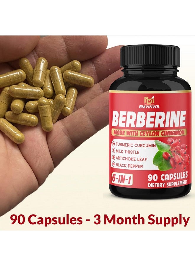 BMVINVOL Berberine, Ceylon Cinnamon, Turmeric, Milk Thistle, Artichoke, Black Pepper - 90 Capsules for Digestion, Immunity [3-Month Supply] - Image 3
