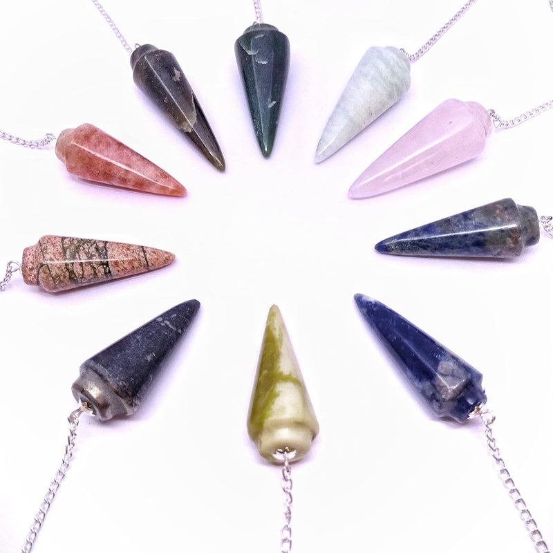 Round Cone Crystal Dowsing pendulum for Reiki Healing Meditation Crystal Healing Assorted Color 1 Piece  - Image 1