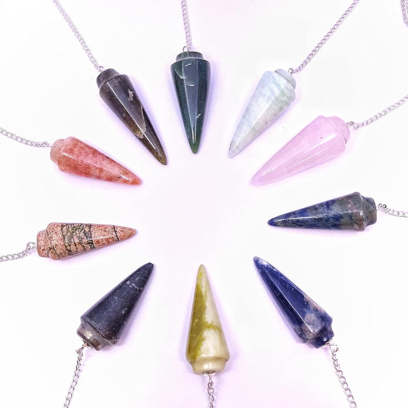 Round Cone Crystal Dowsing pendulum for Reiki Healing Meditation Crystal Healing Assorted Color 1 Piece  - Image 2