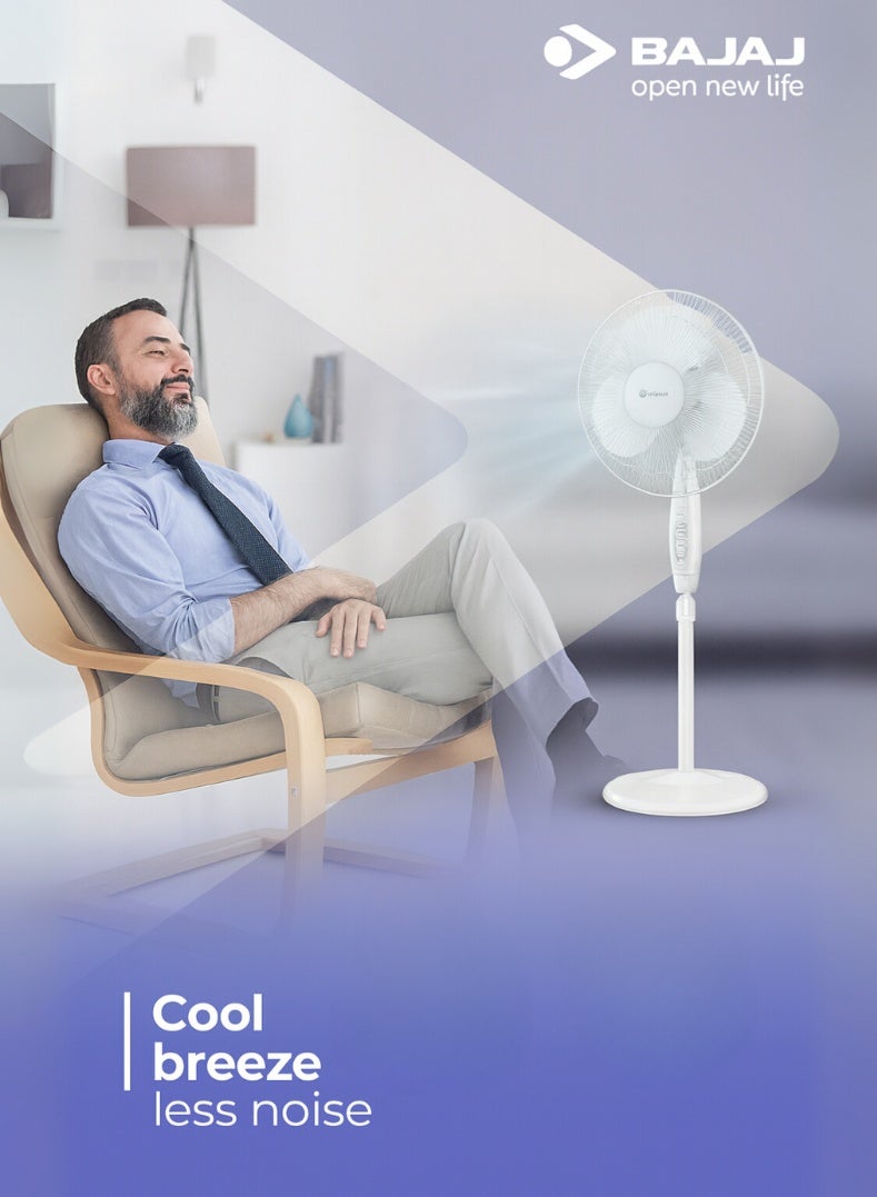 بجاج مروحة قاعدة Esteem 400mm | مروحة قائمة بسرعة عالية 16 بوصة مع تدفق هواء قوي، ارتفاع قابل للتعديل، دوران و 3 إعدادات سرعة - Image 2