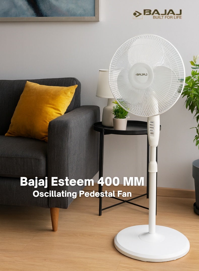 بجاج مروحة قاعدة Esteem 400mm | مروحة قائمة بسرعة عالية 16 بوصة مع تدفق هواء قوي، ارتفاع قابل للتعديل، دوران و 3 إعدادات سرعة - Image 1