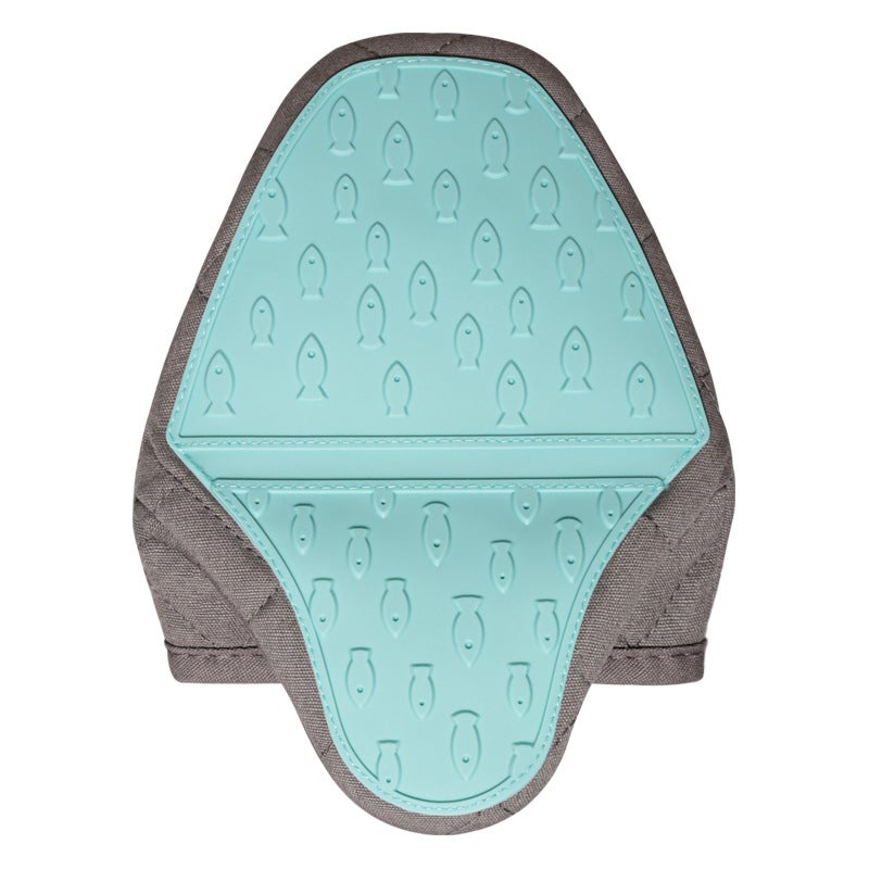 Fish-Shaped Silicone Padded Oven Mitts Green Blue Green Blue