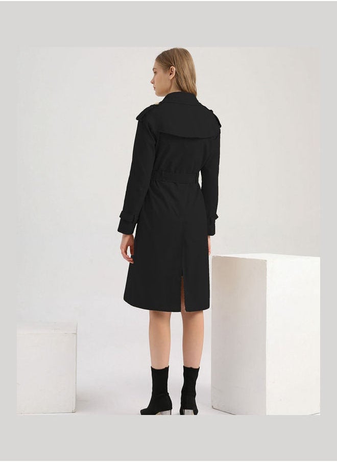 NIBEMINENT - Belt Lapel Wind Coat Black - Image 1