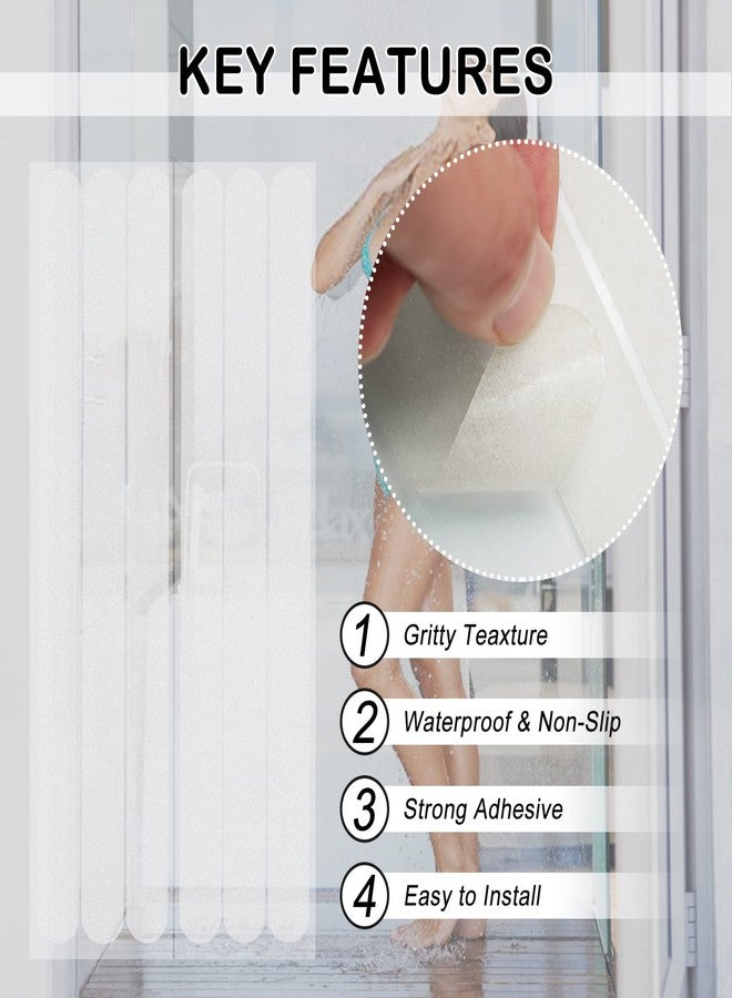 SX ملصقات غير قابلة للانزلاق لحمام S&X، مسارات مقاومة للانزلاق ذات نسيج خشن - 3/4 × 11 بوصة - 12 في العبوة - Image 3