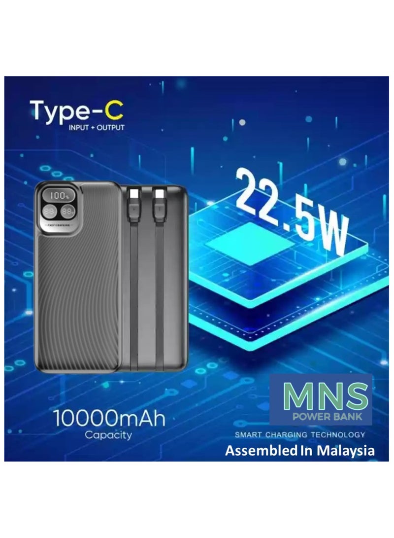 MNS Power Bank Fast Charger 10000mAh (Black) - Image 1