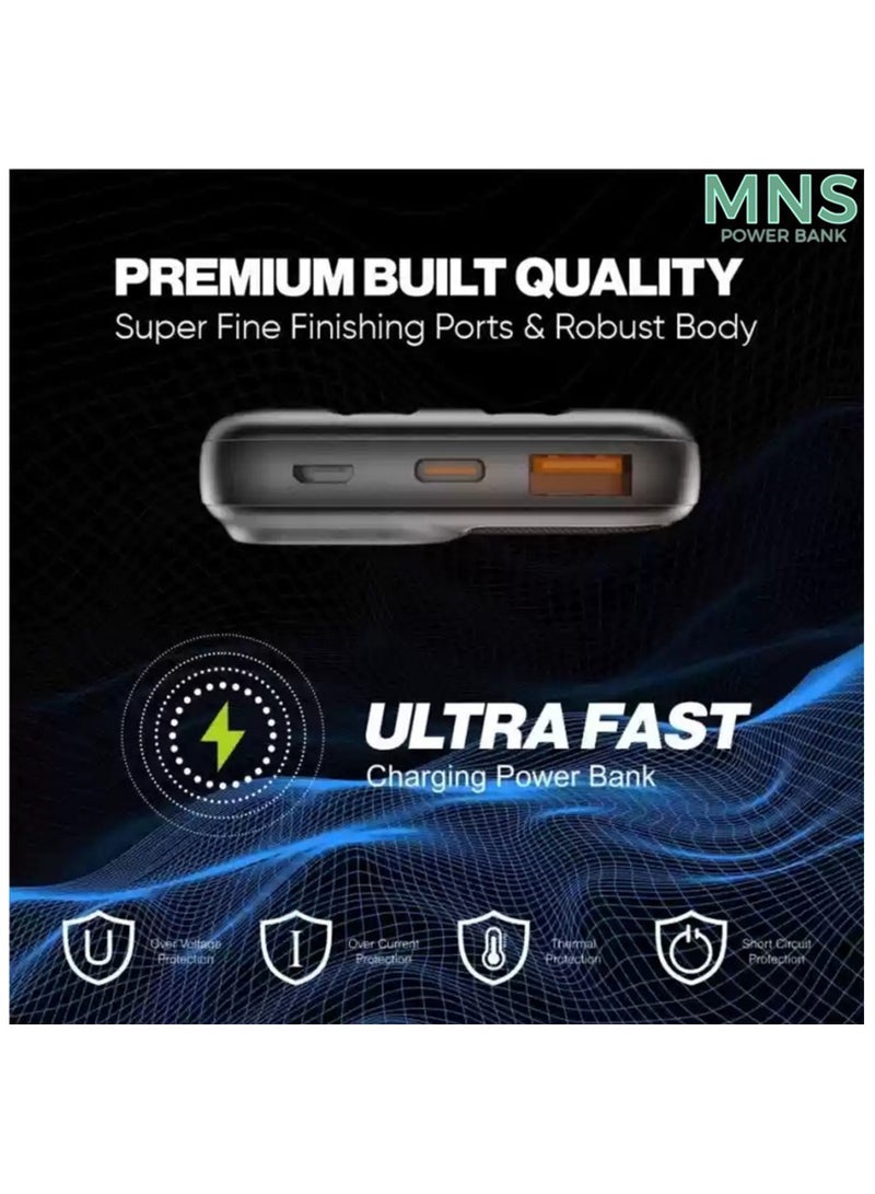 MNS Power Bank Fast Charger 10000mAh (Black) - Image 3