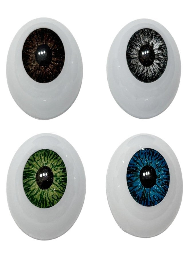 Jashem 8 Pairs of 22mm Half Round Realistic Acrylic Eyes for Halloween Props, Masks, Dolls or Bears Craft Plastic Eyeballs - Image 2