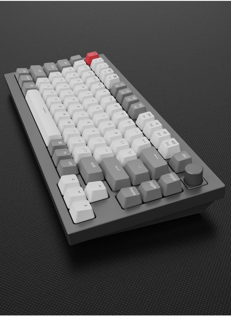 كيشرون - لوحة مفاتيح ميكانيكية Gateron Phantom مع مقبض / RGB / مفتاح بني ولوحة مفاتيح مخصصة قابلة للتبديل السريع / تصميم مريح للألعاب - رمادي فضائي - Image 1