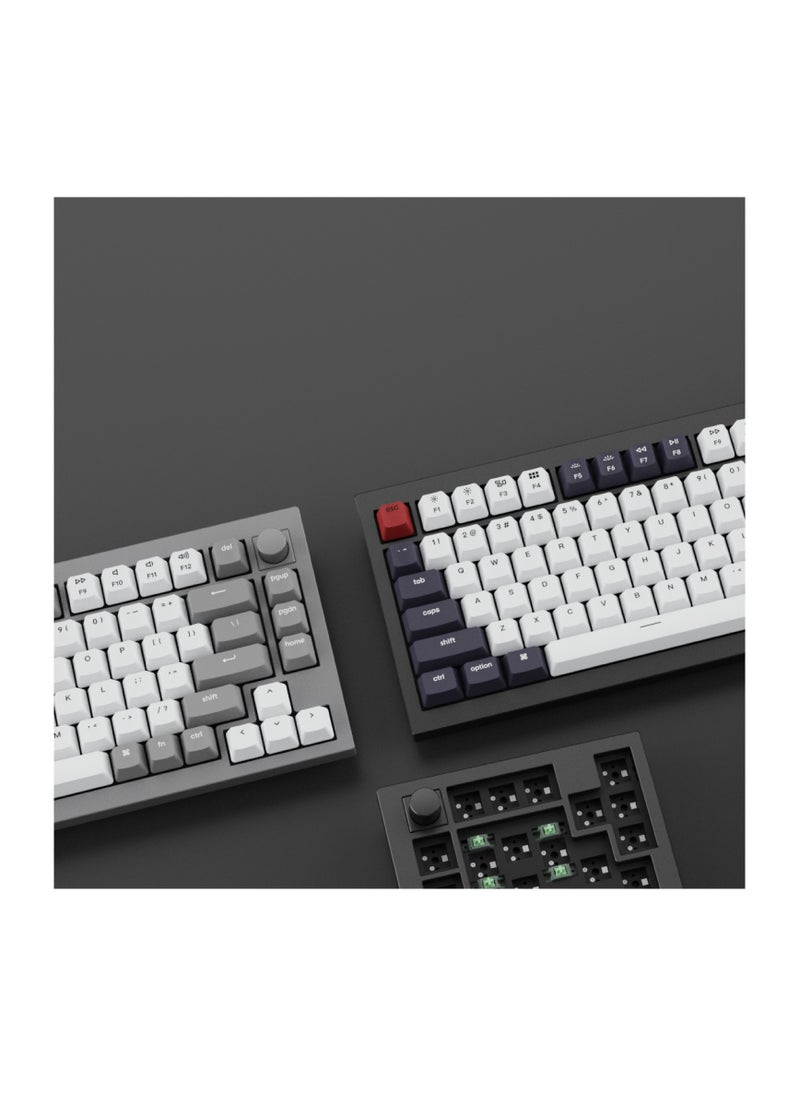 كيشرون - لوحة مفاتيح ميكانيكية Gateron Phantom مع مقبض / RGB / مفتاح بني ولوحة مفاتيح مخصصة قابلة للتبديل السريع / تصميم مريح للألعاب - رمادي فضائي - Image 1