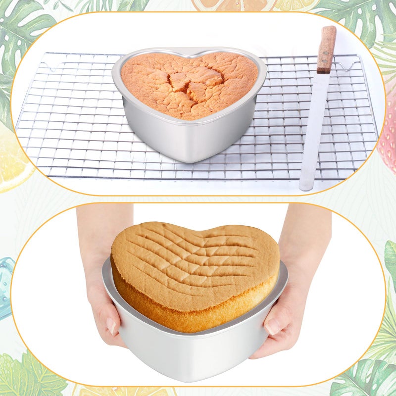 Uiifan 6 Pcs 6 Inch Heart Shaped Cake Pans With Removable Bottom Aluminum Heart Cake Mold For Oven Baking Diy Birthday Valentine'S Day Christmas Cake - Image 5