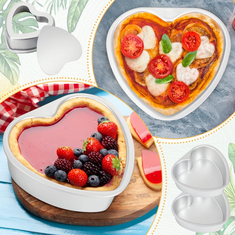 Uiifan 6 Pcs 6 Inch Heart Shaped Cake Pans With Removable Bottom Aluminum Heart Cake Mold For Oven Baking Diy Birthday Valentine'S Day Christmas Cake - Image 4