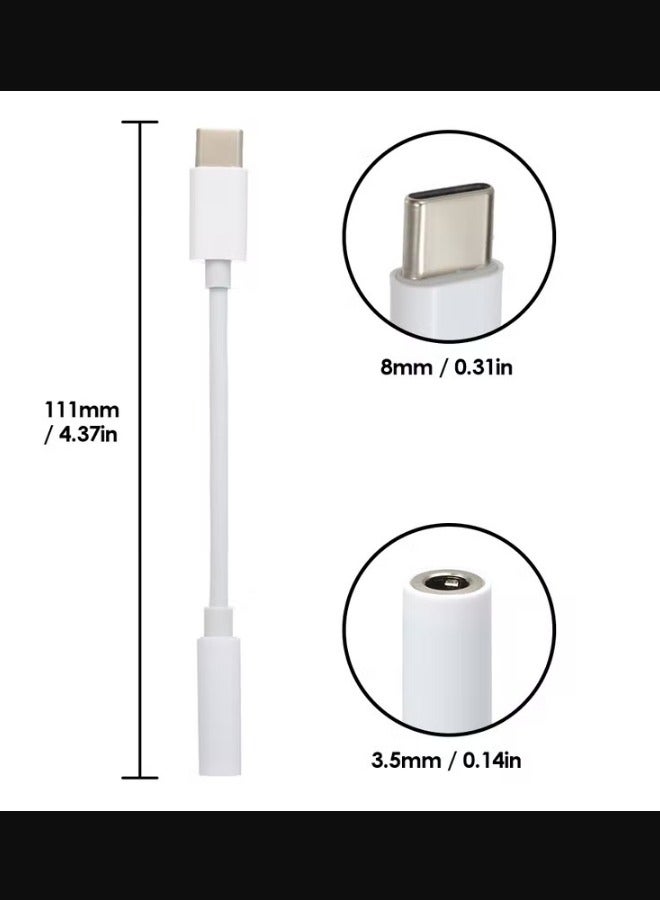 USB C to 3.5mm Headphone Jack Adapter CM20 White - Image 3