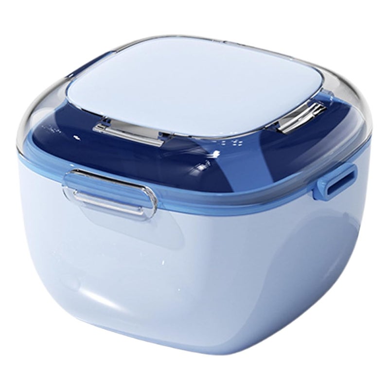 Light Blue Double Layer Denture Retainer Storage Cup Travel Container - Image 1