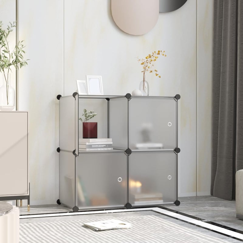 HOME CUBE Collapsible Wardrobe Organizer with Door 4 Cube Storage Organizer Closet Organizer for Clothes Book Toys Stackable Detachable Wardrobe Organizer for Living Room Bedroom WR3009A - Image 1