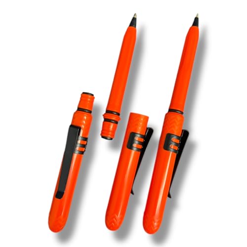 Pokka The USA Made Pocket Pen 3 Pack with metal clips compact affordable lightweight EDC black ink ballpoint pen mini pen that is waterproof and floats carries small writes big Blaze - Image 1