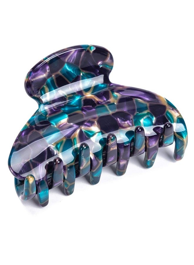 Prettyou Handmade Celluloid Acetate French Design Barrettes Tortoise Shell Claws Hair Claw Luxury Fashion Accessories Hair Clip for Women (Green-Purple)