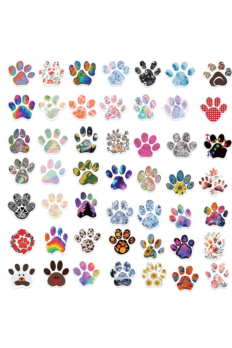 قوس قزح أورينبو ملصقات بصمات المخالب، 50 قطعة، ملصقات مخالب حيوانات ملونة لطيفة لزجاجة الماء والكمبيوتر المحمول ودفتر القصاصات ولوح التزلج والدراجات والسيارات والجيتار والكمبيوتر، ملصقات مخالب الكلاب والقطط المقاومة للماء للمراهقين والأطفال والبالغين - Image 3
