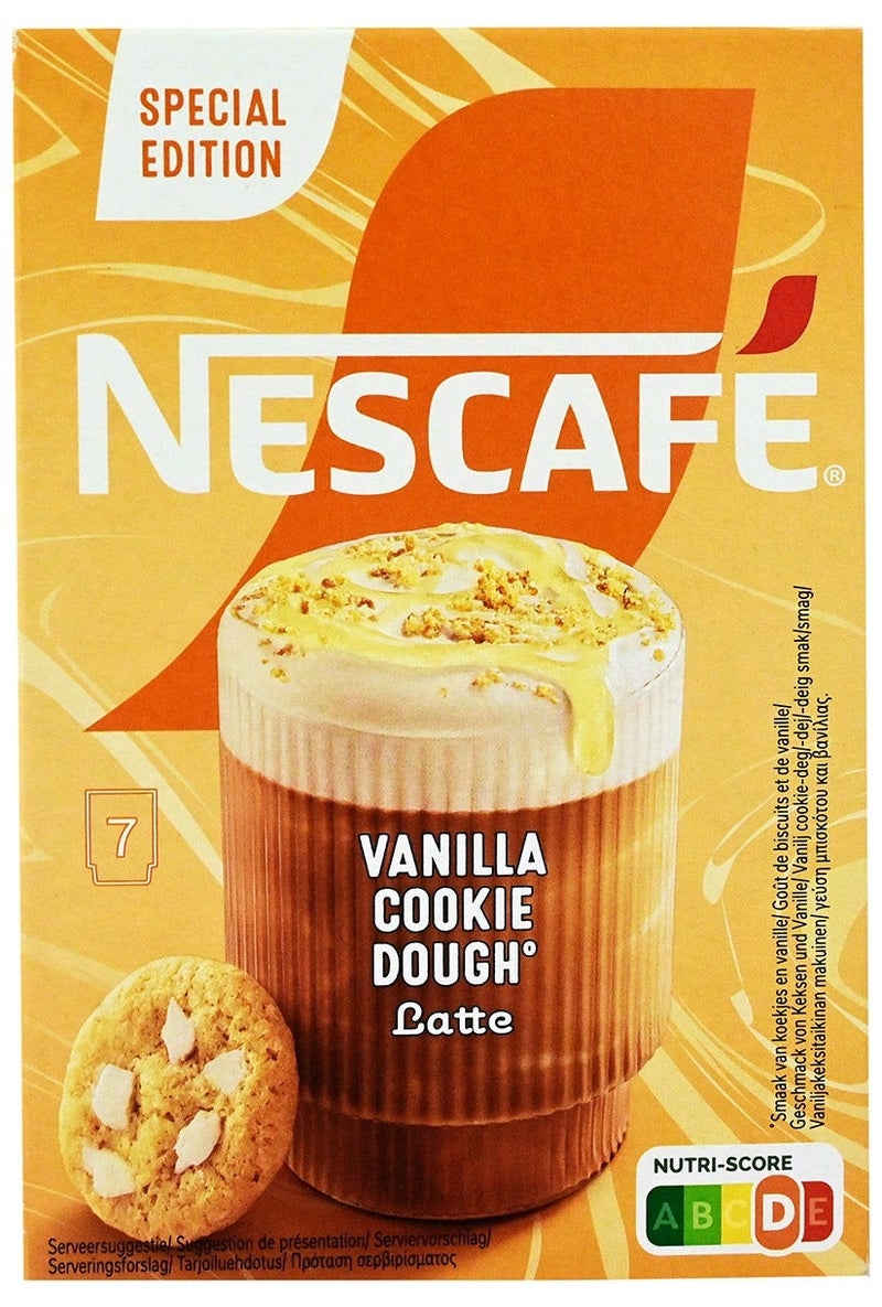 Nestle Nescafe Vanilla Cookie Dough Latte Flavour Instant Coffee Sachet 136.5grams Pack of 7 - Image 1