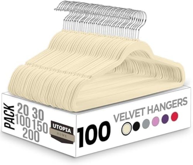 Utopia Home Premium Velvet Hangers 50 Pack - Non-Slip & Durable Clothes Hangers - Black Hangers with 360 Degree Rotatable Hook - Heavy Duty Coat  Hangers - Image 3