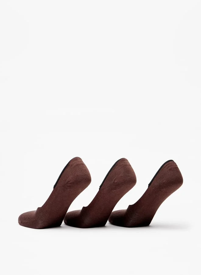 DUCHINI Men's Solid No Show Socks - Set of 3