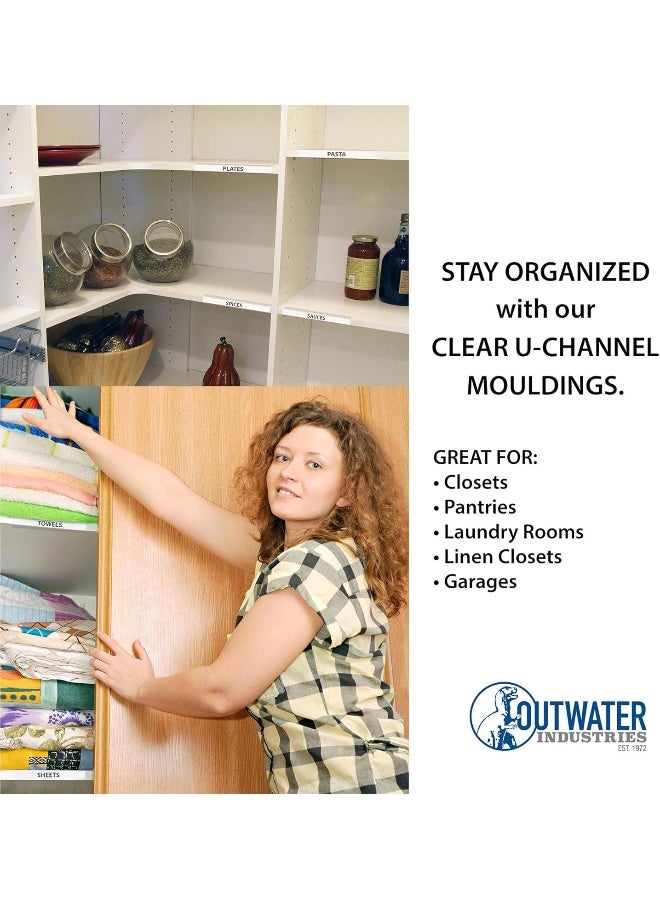 Outwater Plastics 341-Cl Clear 3/4'' Rigid Vinyl Clear Plastic U-Channel/C-Channel 48 Inch Lengths (Pack of 3) - Image 5