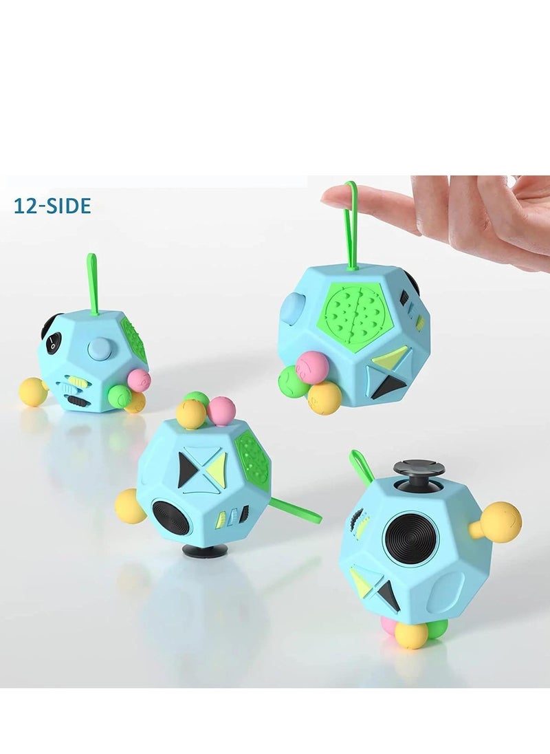 Furtey - 12-Side Fidget Cube Relieves Stress and Anxiety Anti Depression Cube for Children and Adults with ADHD ADD OCD Autism (B3 Blue Sky) - Image 1