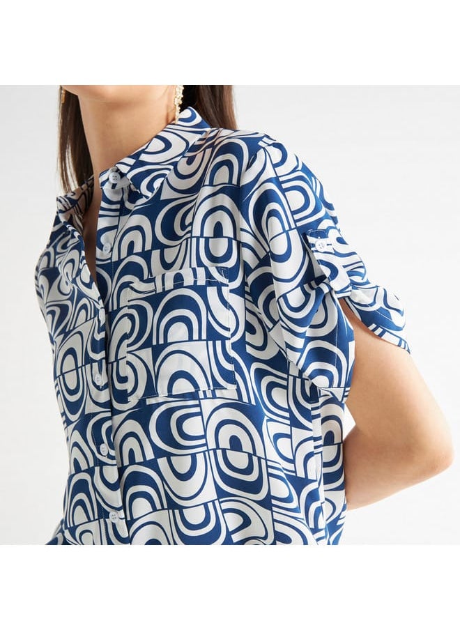 FAV All-Over Print Shirt with Pocket and Short Sleeves  - Image 4